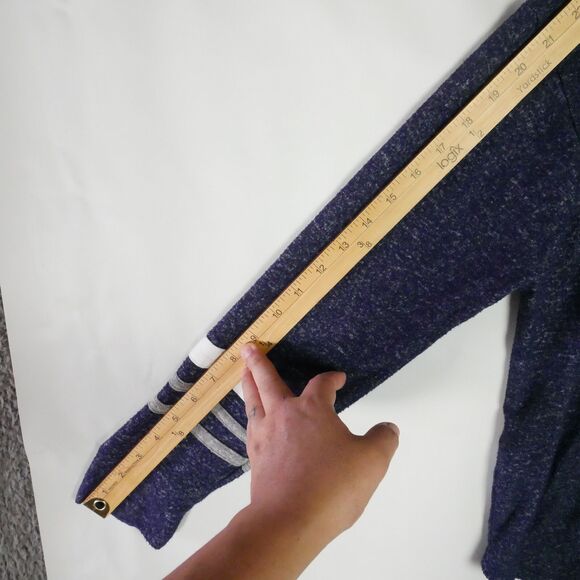 Market & Spruce Womens Size L Hoodie Navy Soft Knit Drawstrng Pullover Pockets - Picture 12 of 13